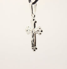 Load image into Gallery viewer, 925 Sterling Silver Dainty Budded Crucifix Cross Pendant
