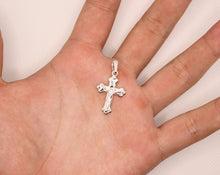 Load image into Gallery viewer, 925 Sterling Silver Dainty Budded Crucifix Cross Pendant
