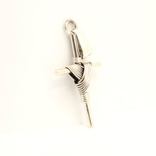 Load image into Gallery viewer, 925 Sterling Silver Wire Wrapped Cylindrical Cross Pendant 41mm
