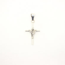 Load image into Gallery viewer, 925 Sterling Silver Wire Wrapped Cylindrical Cross Pendant 41mm
