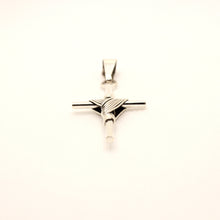 Load image into Gallery viewer, 925 Sterling Silver Wire Wrapped Cylindrical Cross Pendant 41mm
