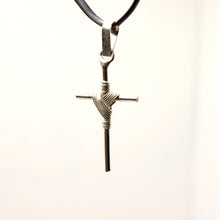 Load image into Gallery viewer, 925 Sterling Silver Wire Wrapped Cylindrical Cross Pendant 25mm
