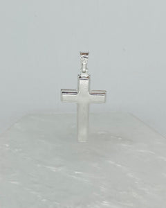 925 Sterling Silver Simple Thick Cross Pendant 21.7mm OR 29mm