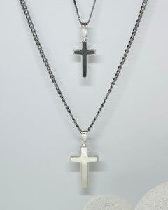 925 Sterling Silver Simple Thick Cross Pendant 21.7mm OR 29mm