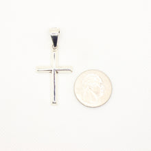 Load image into Gallery viewer, 925 Sterling Silver Smooth Simple Beveled Edge Cross Pendant
