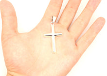 Load image into Gallery viewer, 925 Sterling Silver Smooth Simple Beveled Edge Cross Pendant
