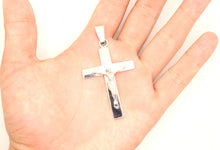 Load image into Gallery viewer, 925 Sterling Silver Simple Flat Crucifix Cross Pendant
