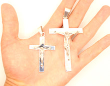 Load image into Gallery viewer, 925 Sterling Silver Simple Flat Crucifix Cross Pendant
