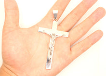 Load image into Gallery viewer, 925 Sterling Silver Simple Flat Crucifix Cross Pendant
