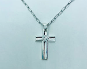 925 Sterling Silver X-Shaped In The Middle Of The Cross 1.2 Inch Pendant