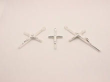 Load image into Gallery viewer, 925 Sterling Silver Skinny Cylindrical Stick Crucifix Cross Pendant 3 Sizes
