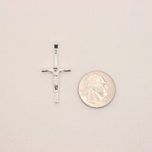 Load image into Gallery viewer, 925 Sterling Silver Skinny Cylindrical Stick Crucifix Cross Pendant 3 Sizes
