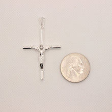 Load image into Gallery viewer, 925 Sterling Silver Skinny Cylindrical Stick Crucifix Cross Pendant 3 Sizes
