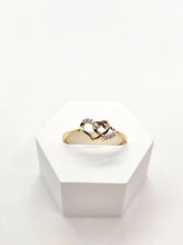 Load image into Gallery viewer, 10K Yellow Gold Interlocked Double Hearts with CZ Ring
