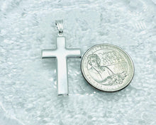 Load image into Gallery viewer, 925 Sterling Silver Simple Cross 1.1 Inch Pendant
