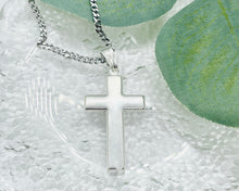 Load image into Gallery viewer, 925 Sterling Silver Simple Cross 1.1 Inch Pendant
