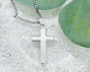 925 Sterling Silver Simple Cross 1.1 Inch Pendant