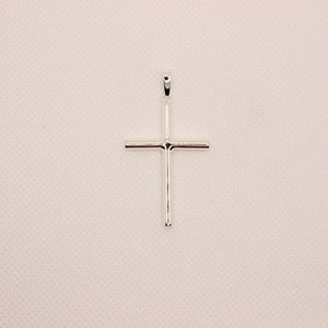 925 Sterling Silver Simple Skinny Cylindrical Stick Cross Pendant