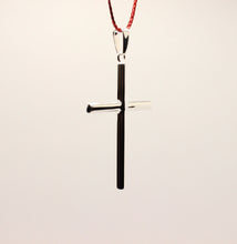 Load image into Gallery viewer, 925 Sterling Silver Simple Skinny Cylindrical Stick Cross Pendant
