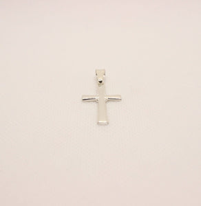 925 Sterling Silver Simple Flat Triangular Edge Cross Pendant with Circle