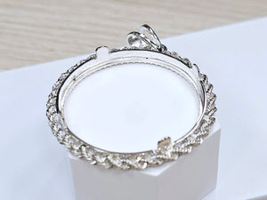 925 Sterling Silver Dotted Edge with Actual Rope Edge for 30mm Coin Bezel