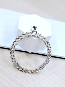 925 Sterling Silver Dotted Edge with Actual Rope Edge for 30mm Coin Bezel