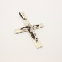 Load image into Gallery viewer, 925 Sterling Silver Plain Simple Flat Christian Crucifix Cross 49mm Pendant
