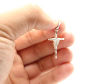 Load image into Gallery viewer, 925 Sterling Silver Wire Wrapped Fluted Cross Pendant
