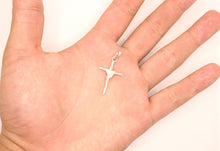 Load image into Gallery viewer, 925 Sterling Silver Wire Wrapped Cylindrical Cross Pendant 25mm
