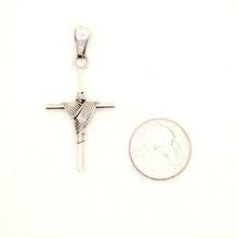 Load image into Gallery viewer, 925 Sterling Silver Wire Wrapped Cylindrical Cross Pendant 41mm
