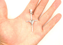 Load image into Gallery viewer, 925 Sterling Silver Wire Wrapped Cylindrical Cross Pendant 41mm
