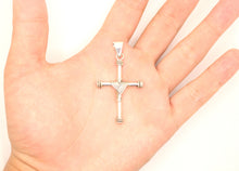 Load image into Gallery viewer, 925 Sterling Silver Wire Wrapped Cylindrical Cross Pendant with Rope Edges
