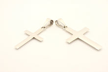 Load image into Gallery viewer, 925 Sterling Silver Smooth Simple Beveled Edge Cross Pendant
