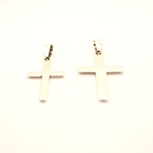 Load image into Gallery viewer, 925 Sterling Silver Smooth Simple Beveled Edge Cross Pendant
