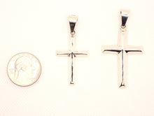 Load image into Gallery viewer, 925 Sterling Silver Smooth Simple Beveled Edge Cross Pendant
