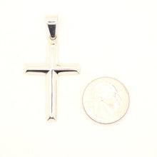 Load image into Gallery viewer, 925 Sterling Silver Smooth Simple Beveled Edge Cross Pendant
