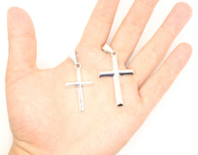 Load image into Gallery viewer, 925 Sterling Silver Smooth Simple Beveled Edge Cross Pendant
