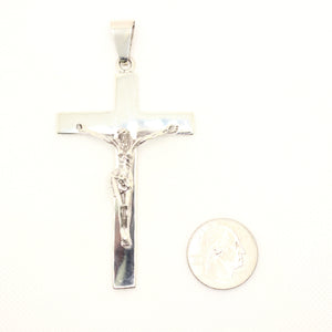 925 Sterling Silver Simple Flat Crucifix Cross Pendant