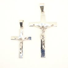 Load image into Gallery viewer, 925 Sterling Silver Simple Flat Crucifix Cross Pendant
