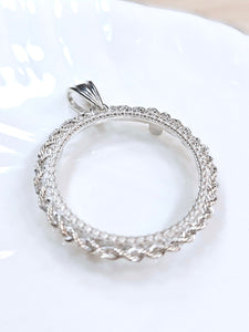 925 Sterling Silver Dotted for 26mm Coins with Actual Rope Edge Edge Coin Bezel