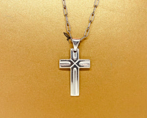 925 Sterling Silver X-Shaped In The Middle Of The Cross 1.2 Inch Pendant