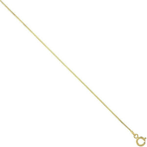 10K Solid Yellow Gold Box Chain Necklace