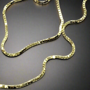 10K Solid Yellow Gold Box Chain Necklace