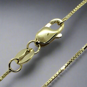 10K Solid Yellow Gold Box Chain Necklace