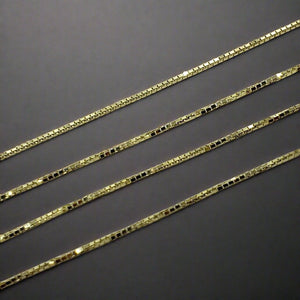 10K Solid Yellow Gold Box Chain Necklace