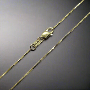 10K Solid Yellow Gold Box Chain Necklace