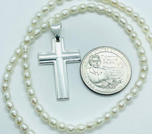 Load image into Gallery viewer, 925 Sterling Silver Simple Inside Line Cross 1.2 Inch Pendant
