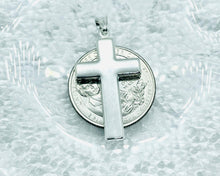 Load image into Gallery viewer, 925 Sterling Silver Simple Cross 1.1 Inch Pendant
