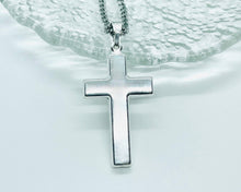 Load image into Gallery viewer, 925 Sterling Silver Simple Cross 1.1 Inch Pendant
