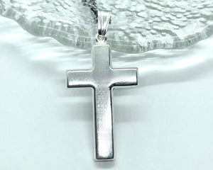 925 Sterling Silver Simple Cross 1.1 Inch Pendant